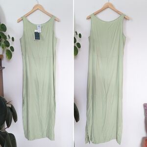Laura Ashley | Silk | Pistachio Maxi Slip Dress | 1980s | 1990s | Vintage